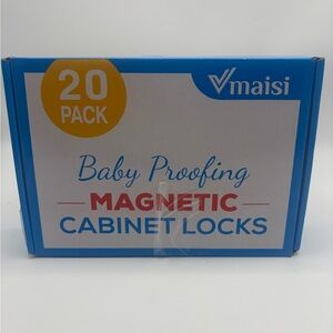 Blue and White Magnetic Cabinet Locks - 20 Pack